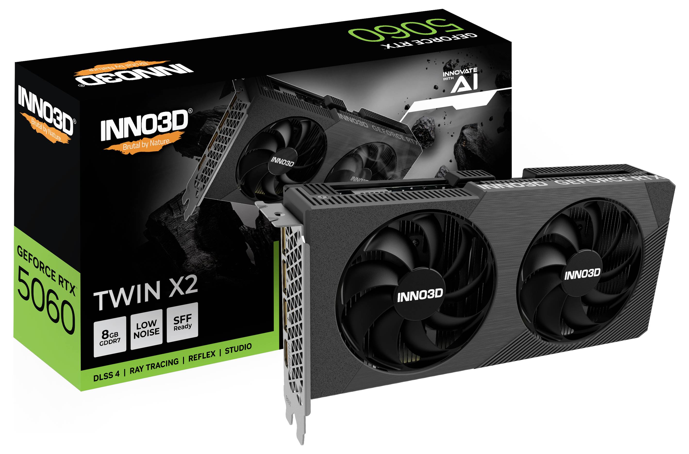 Inno 3D Karta graficzna Nvidia GeForce RTX 5060 GeForce RTX 5060 8 GB GDDR7 RAM PCIe x8 HDMI, DisplayPort Vulkan, NVIDIA-2