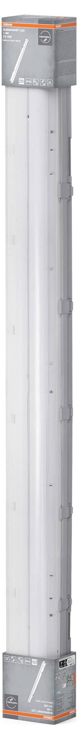 Світлодіодна лампа для вологих приміщень OSRAM HOMELIGHTING Submarine 2 x 15W 4000K 4099854429156, 30.00 Вт, 3000 лм