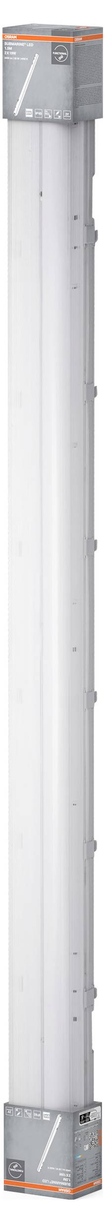 LED лампа OSRAM HOMELIGHTING Submarine 2 x 19 Вт 4000K для вологих приміщень G13 38.00 Вт холодний білий сірий