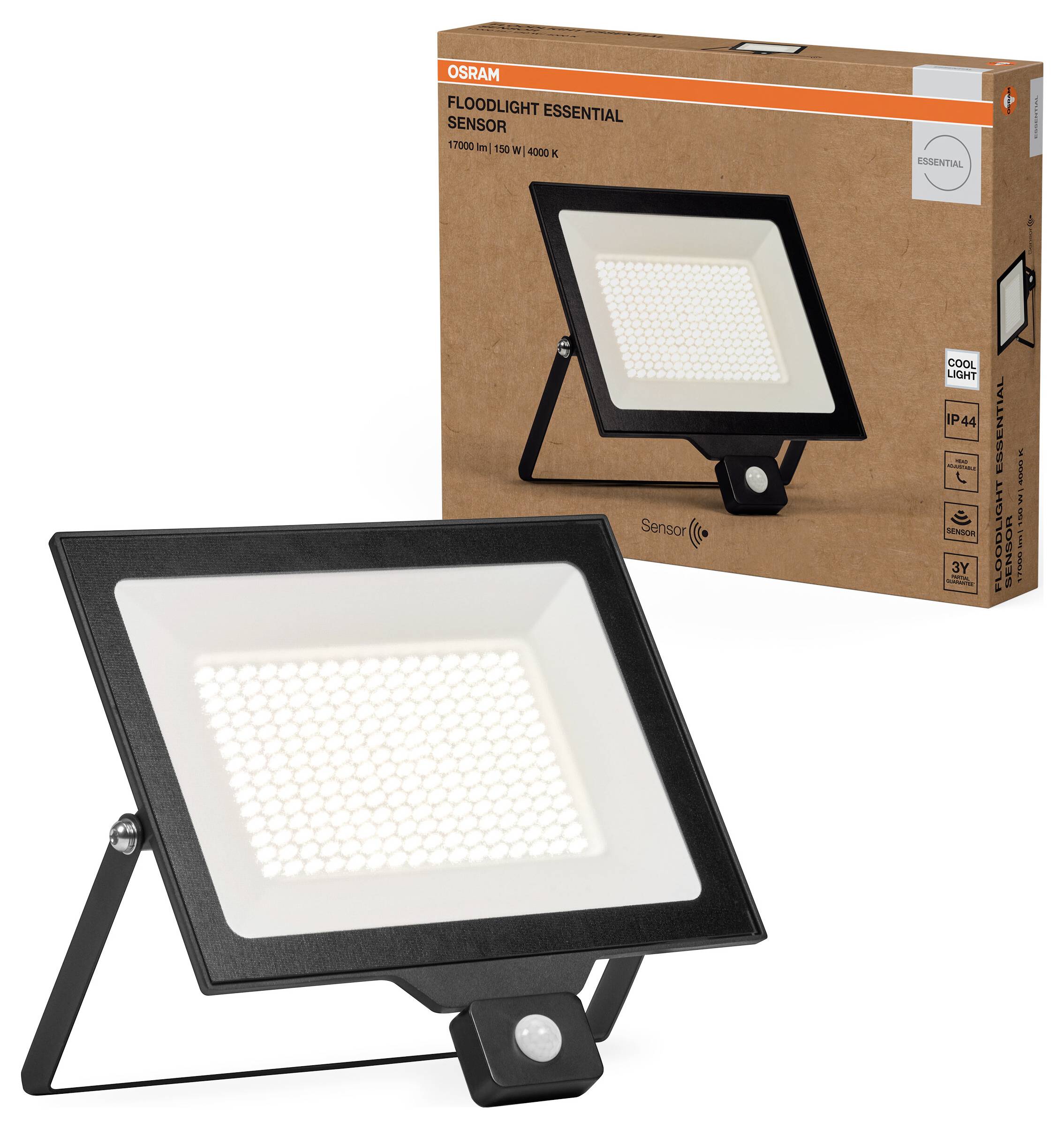 OSRAM HOMELIGHTING Прожектор Essential Sensor 150W 4000K 4099854429958 Вуличний світлодіодний прожектор з датчиком руху 150.00 Вт 