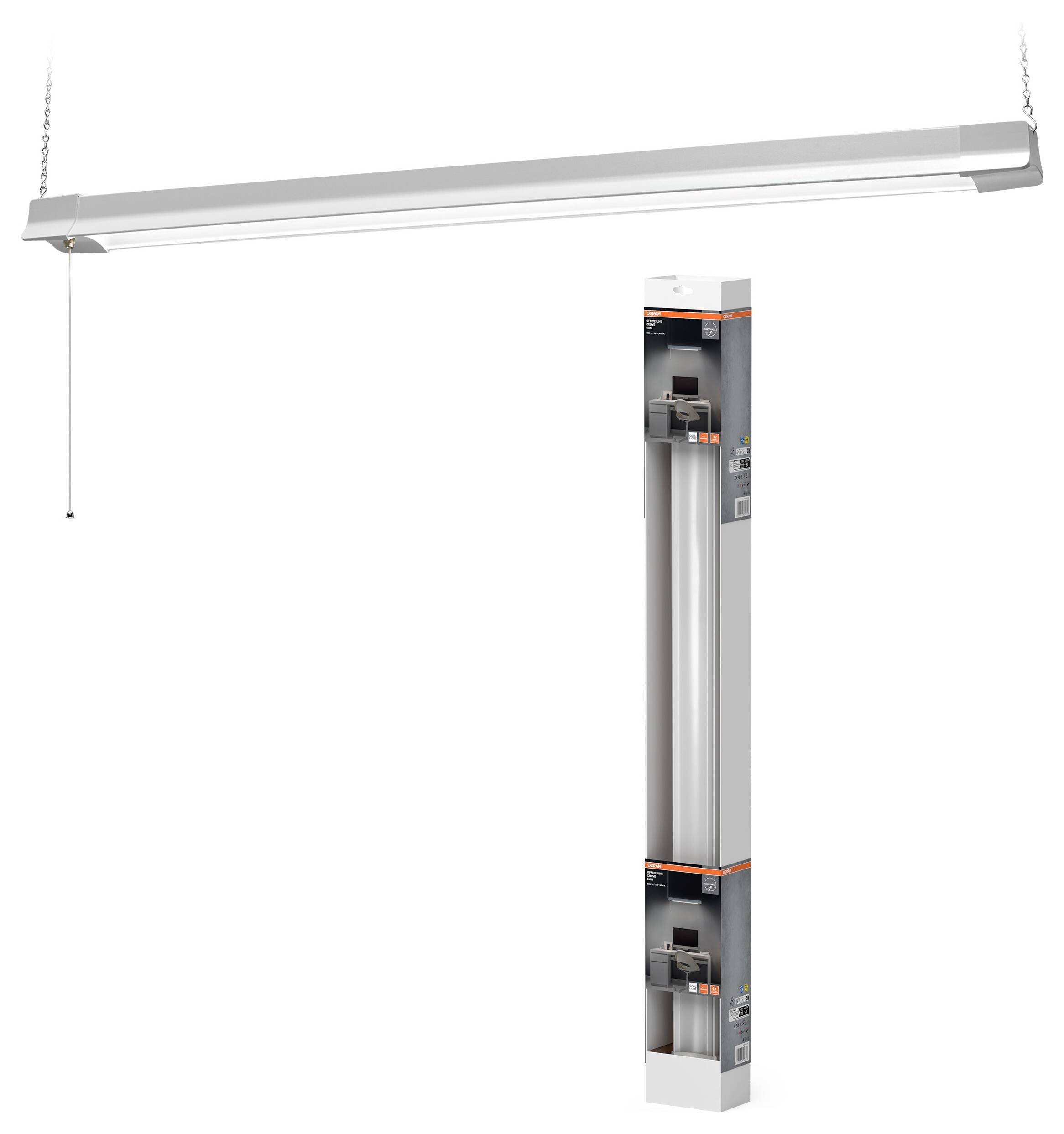 Світлодіодний стельовий світильник OSRAM HOMELIGHTING OFFICE LINE CURVE SUSPENDED 1.1M 41W 840 білий 41.00 Вт 230 В (Ш x В x Г) 78
