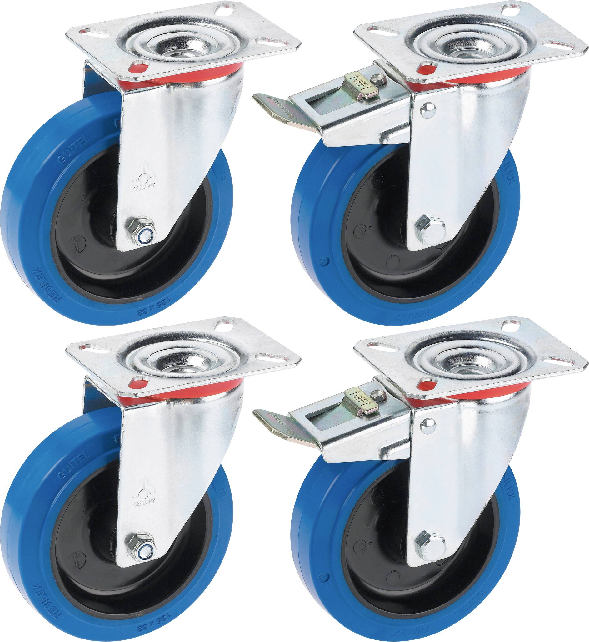 dörner + helmer 450677 Поворотний ролик Діаметр колеса: 125 мм Максимальне навантаження: 200 кг 4 шт.