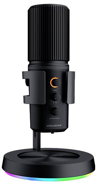 Stojakowy Mikrofon studyjny Cougar CGR-U163RGB-500MK Rodzaj transmisji danych:przewodowa-1