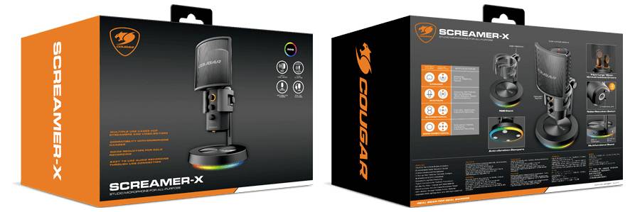 Stojakowy Mikrofon studyjny Cougar CGR-U163RGB-500MK Rodzaj transmisji danych:przewodowa-8