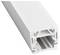 Biały, prostokątny profil aluminiowy z otwartymi końcami, używany do montażu taśm LED lub podobnych zastosowań budowlanych.