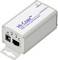 Mały, pudełkowaty przyrząd oznaczony etykietą 'Hi-Coax PoE++ over Coax Transceiver' z portami zasilania, BNC, PoE oraz uziemienia.