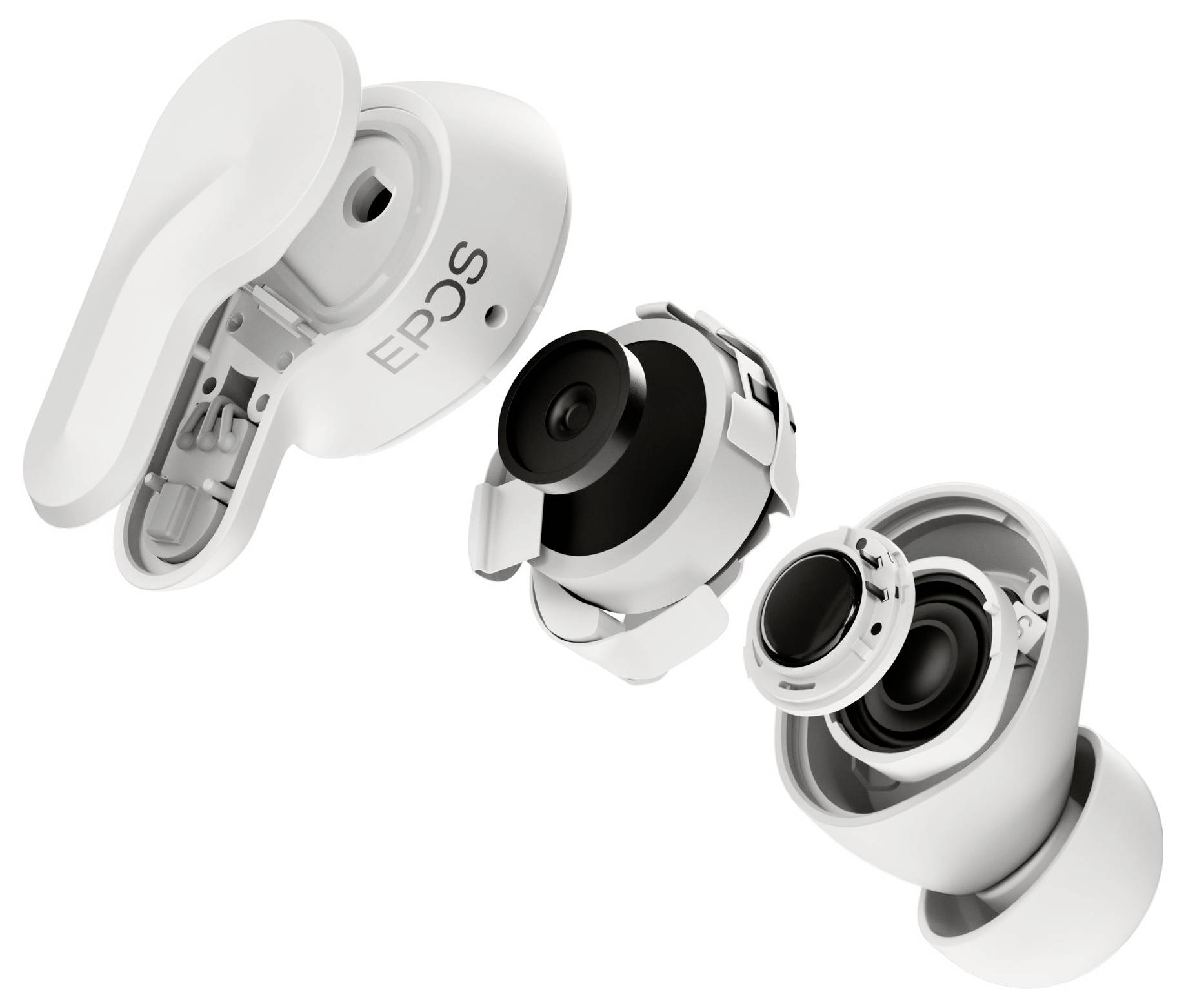 EPOS ADAPT E1 Słuchawki douszne bezprzewodowe, Bluetooth stereo biały Wyciszanie hałasów, redukcja szumów mikrofonu zest-1