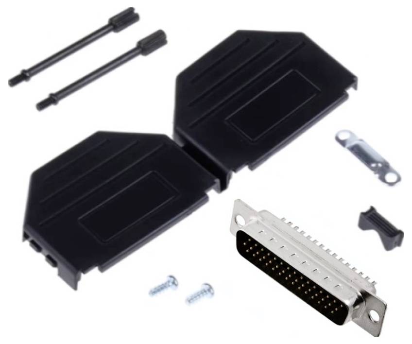 Роз'єми MH Connectors MHDPPK25HD44MS-K, комплект роз'ємів D-Sub чоловічі, 180°, кількість контактів: 25, чашка для пайки 1 шт.