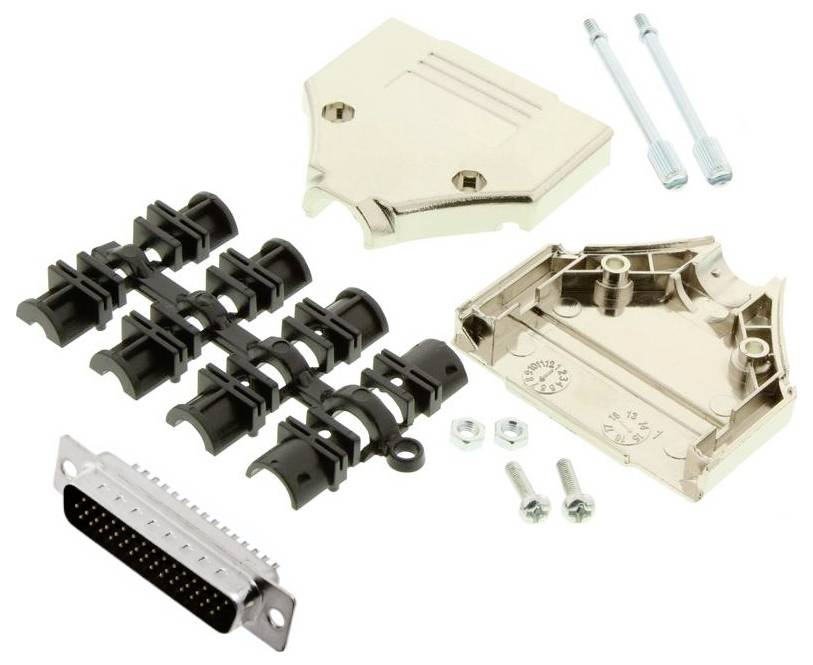 Роз'єми MH Connectors MHDTPK25HD44MS-K, комплект роз'ємів D-Sub чоловічі, 180°, кількість контактів: 25, чашка для пайки 1 шт.