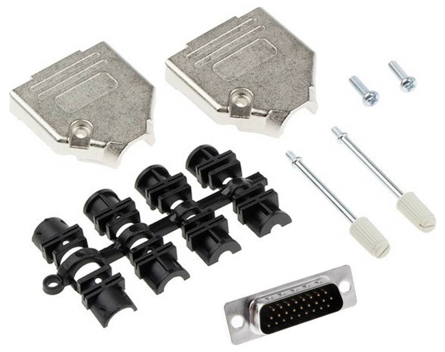 Роз'єми MH Connectors MHDTZK15HD26MS-K D-Sub, комплект чоловічих роз'ємів, ряди: 3, контакти: 15, 180°, 1 шт.