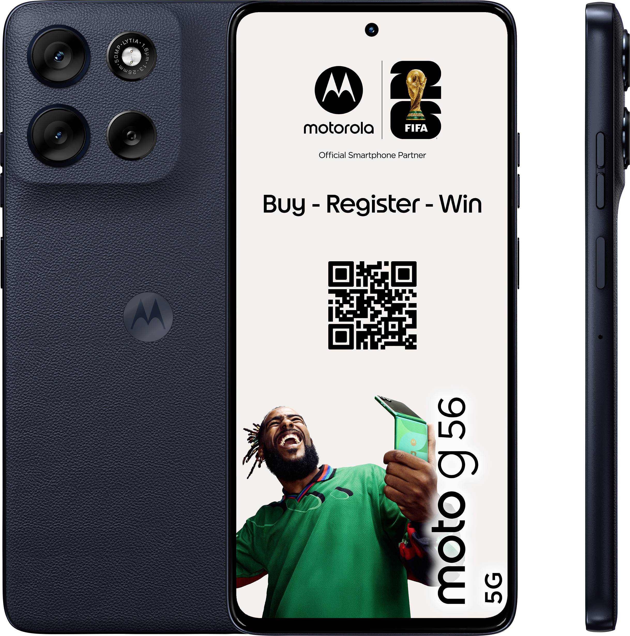 Смартфон Motorola moto g56 Dual-SIM 256 ГБ 17.1 см (6.72 дюйма) 50 Мп, 8 Мп Android™ 15 чорний