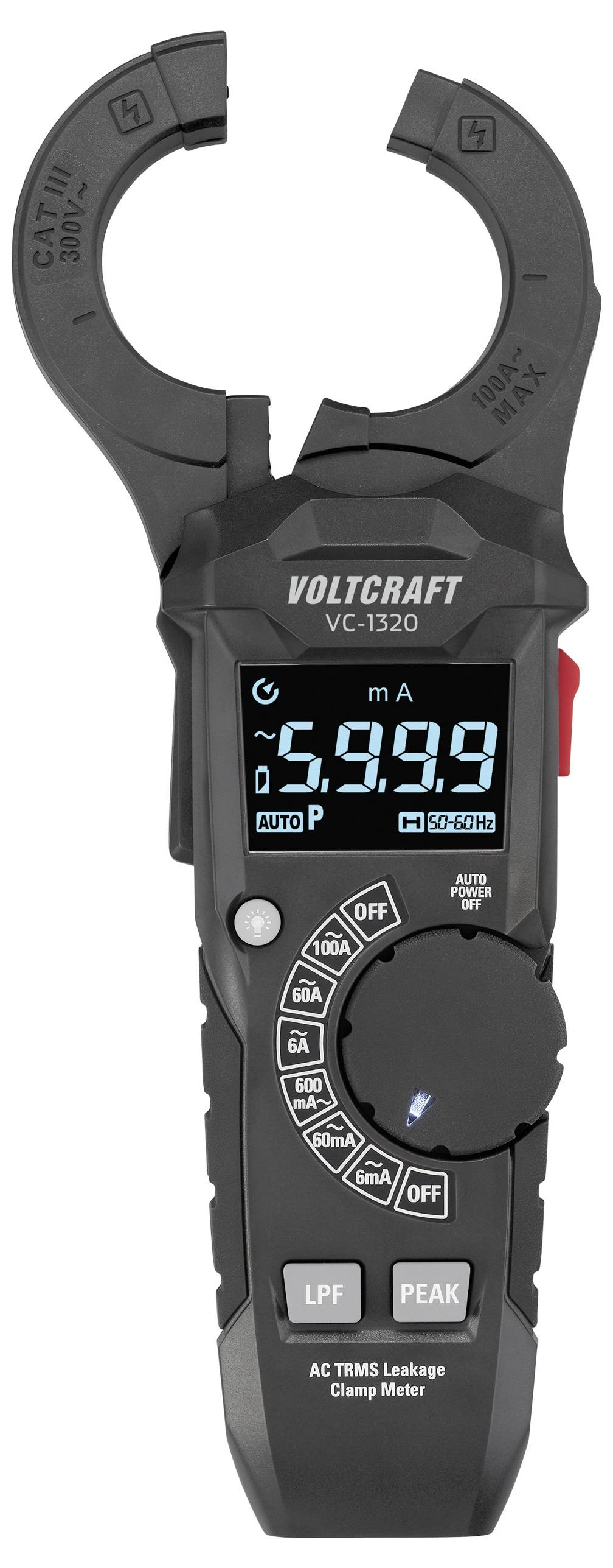 Цифрові кліщі VOLTCRAFT VC-1320 Показані цифри: 6000