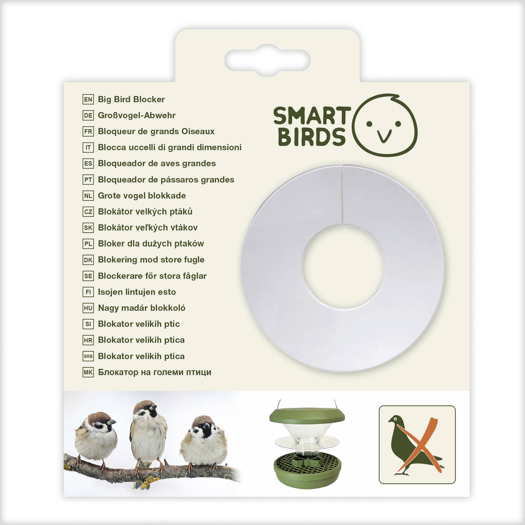 Swissinno Großvogel-Abwehr-Ring für Futtersilo Großvogel-Abwehr Ring für Vogelfutter Silos Davos und Lucerne srebrny 1 s-4