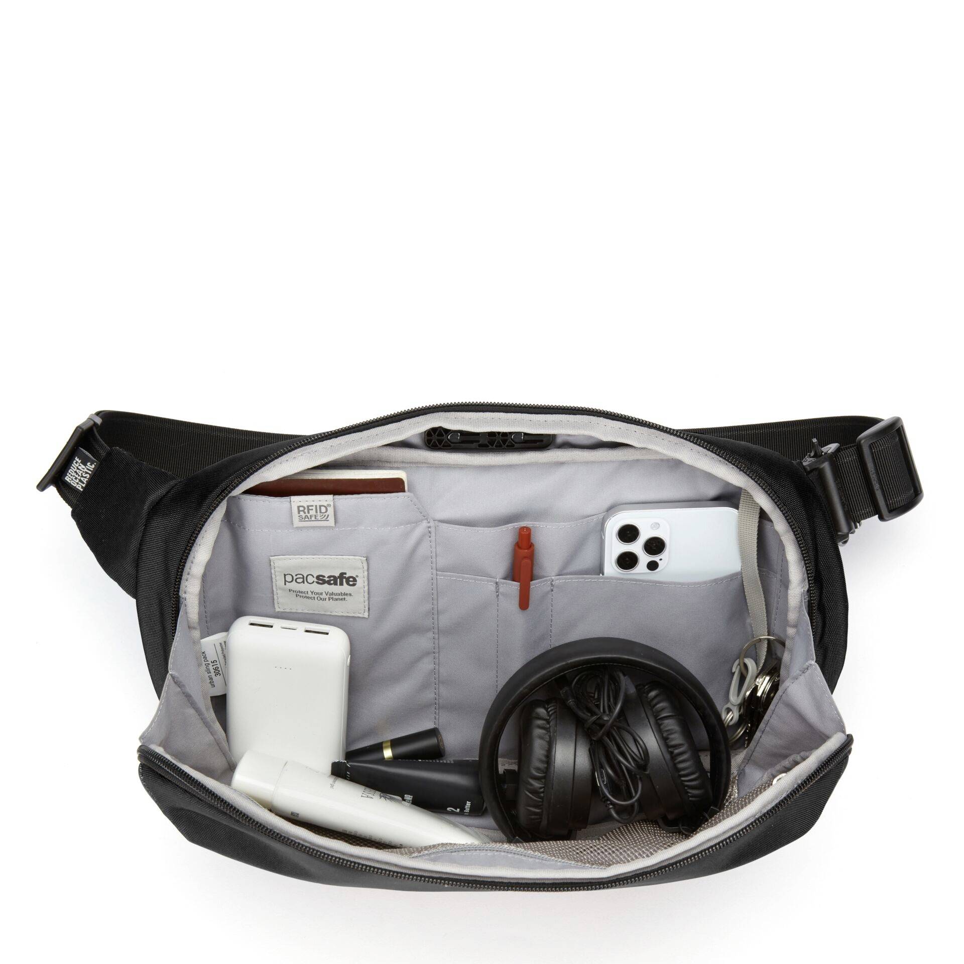 Torba na ramię Pacsafe 30615100, 5 l, (S x W x G) 36.5 x 20 x 8 cm, czarny-6