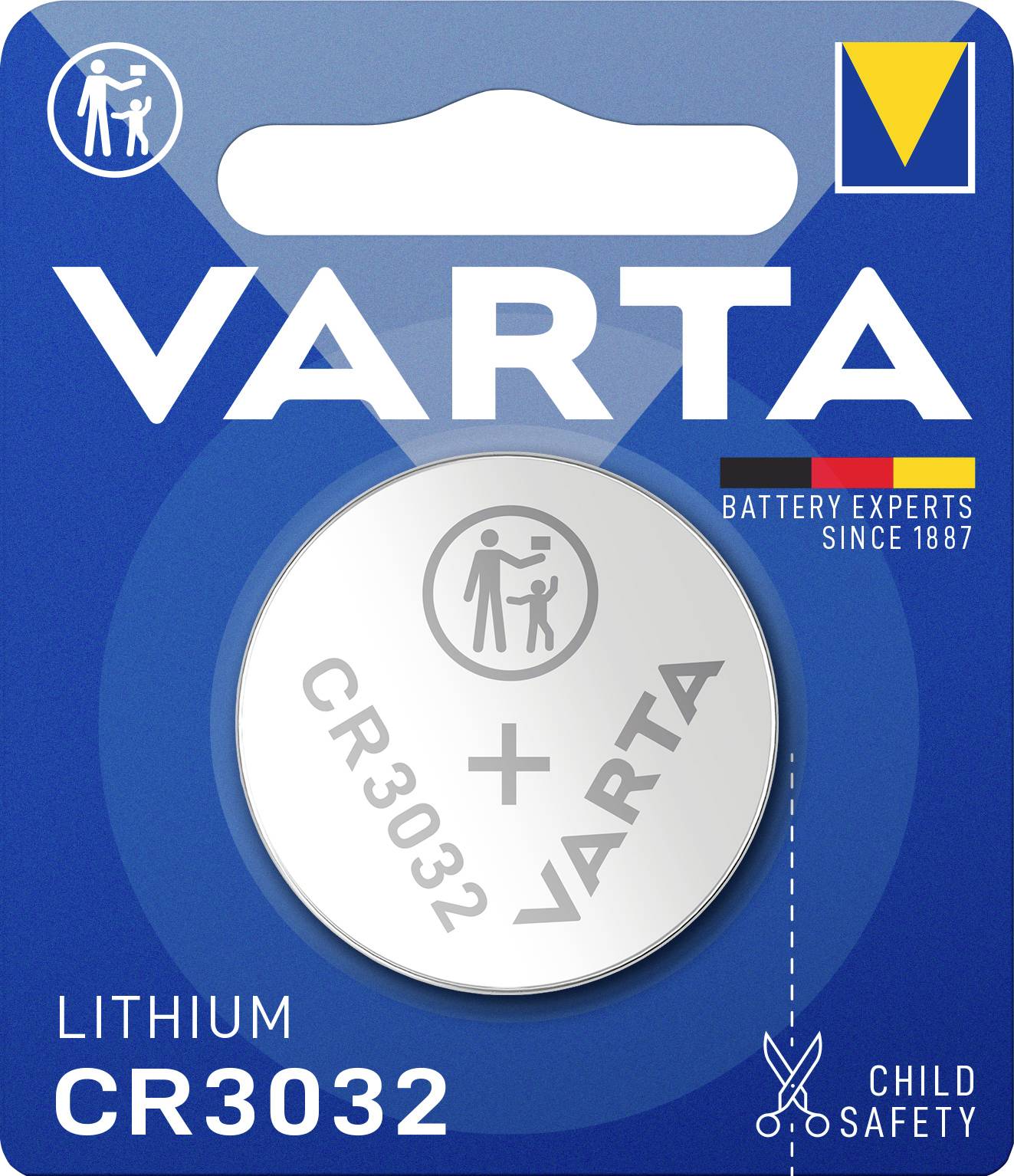 Кнопочная батарейка BR 3032 Varta LITHIUM Coin CR3032, блистер 1 шт., 3 В, 1 шт., 5500 мАч, литиевая.