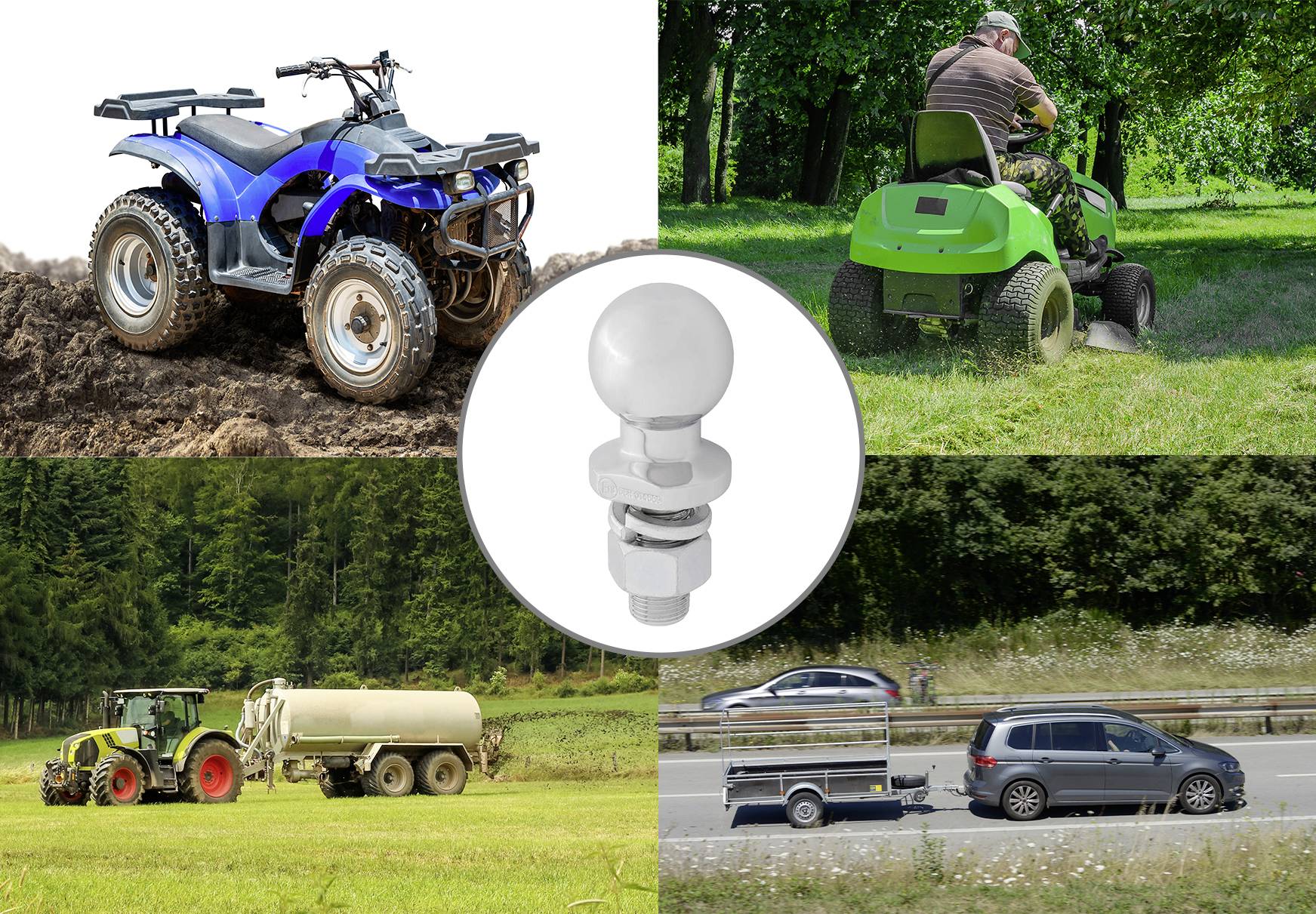 Шарнір IWH Anhängerkupplungskugel Ø50 мм, 2 т, Kugelkopfbolzen, gerade, Ackerschiene 19614, 1 шт.