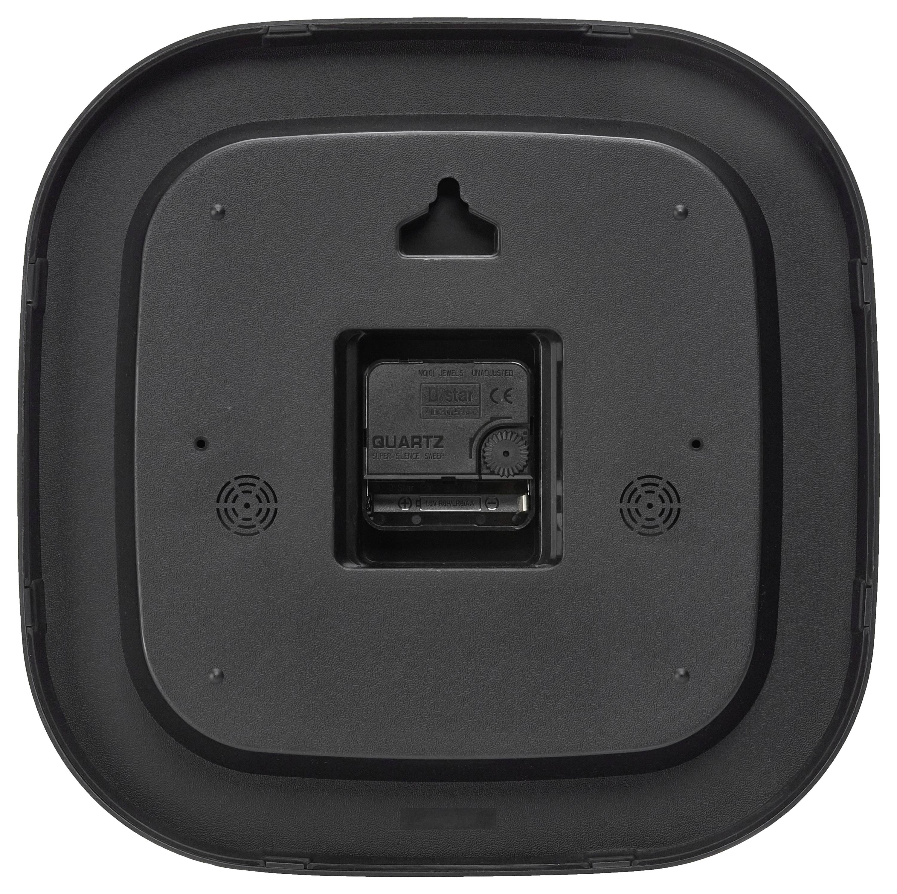 Настінний кварцовий годинник TFA Dostmann 60.3076.01, 279 мм x 49 мм x 279 мм, чорний, з тихим механізмом роботи