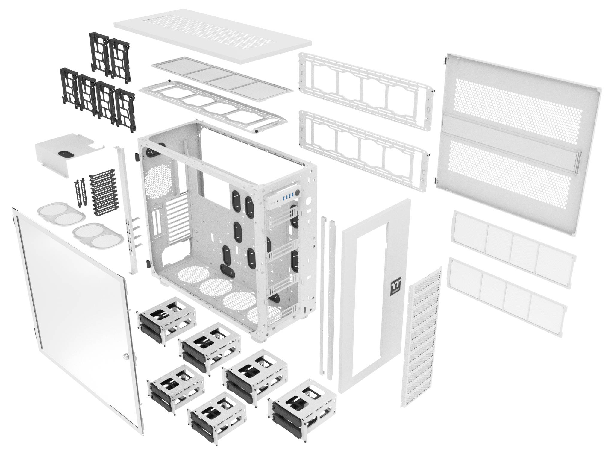 Thermaltake AX700 Snow White Full Tower Obudowa gamingowa śnieżna biel-9