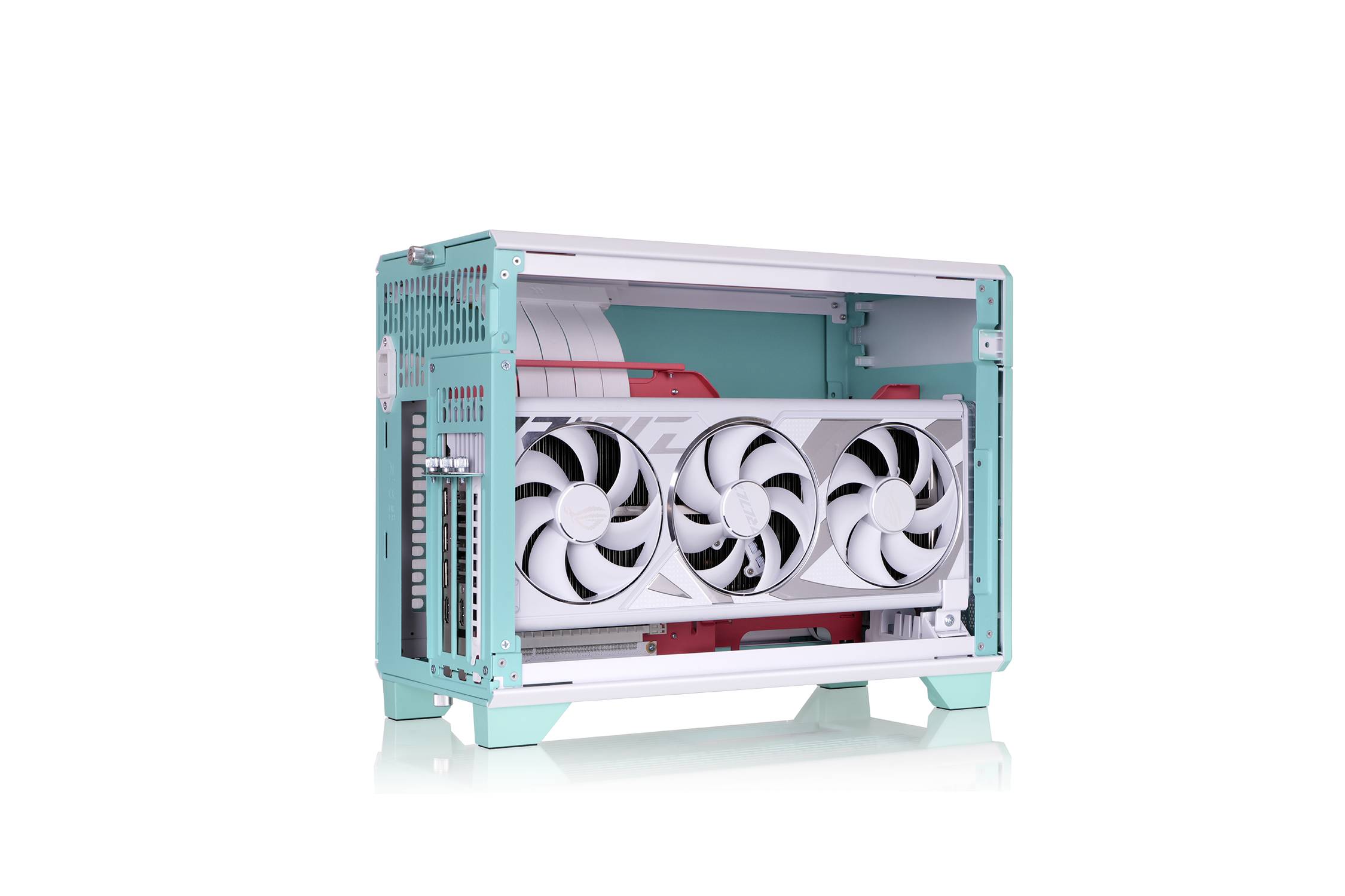 Thermaltake TR100 Mint Strawberry Mini Tower Obudowa gamingowa miętowy, truskawkowy-6