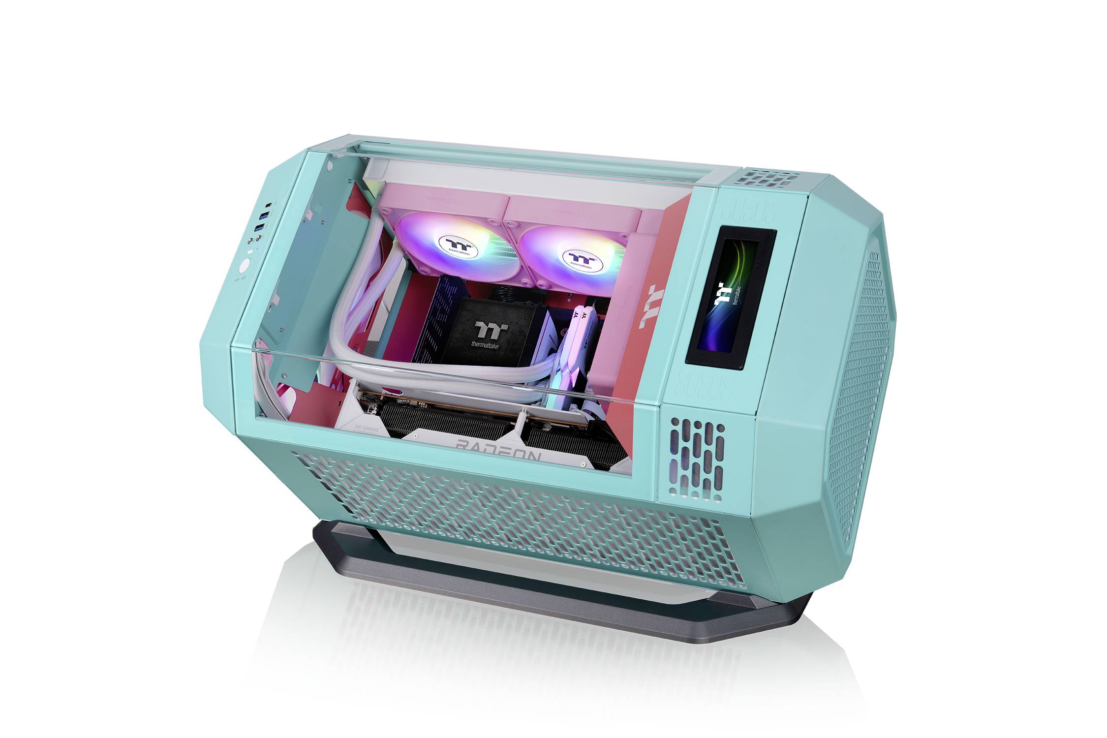 Thermaltake The Tower 250 Mint Strawberry Mini Tower Obudowa gamingowa miętowy, truskawkowy-9