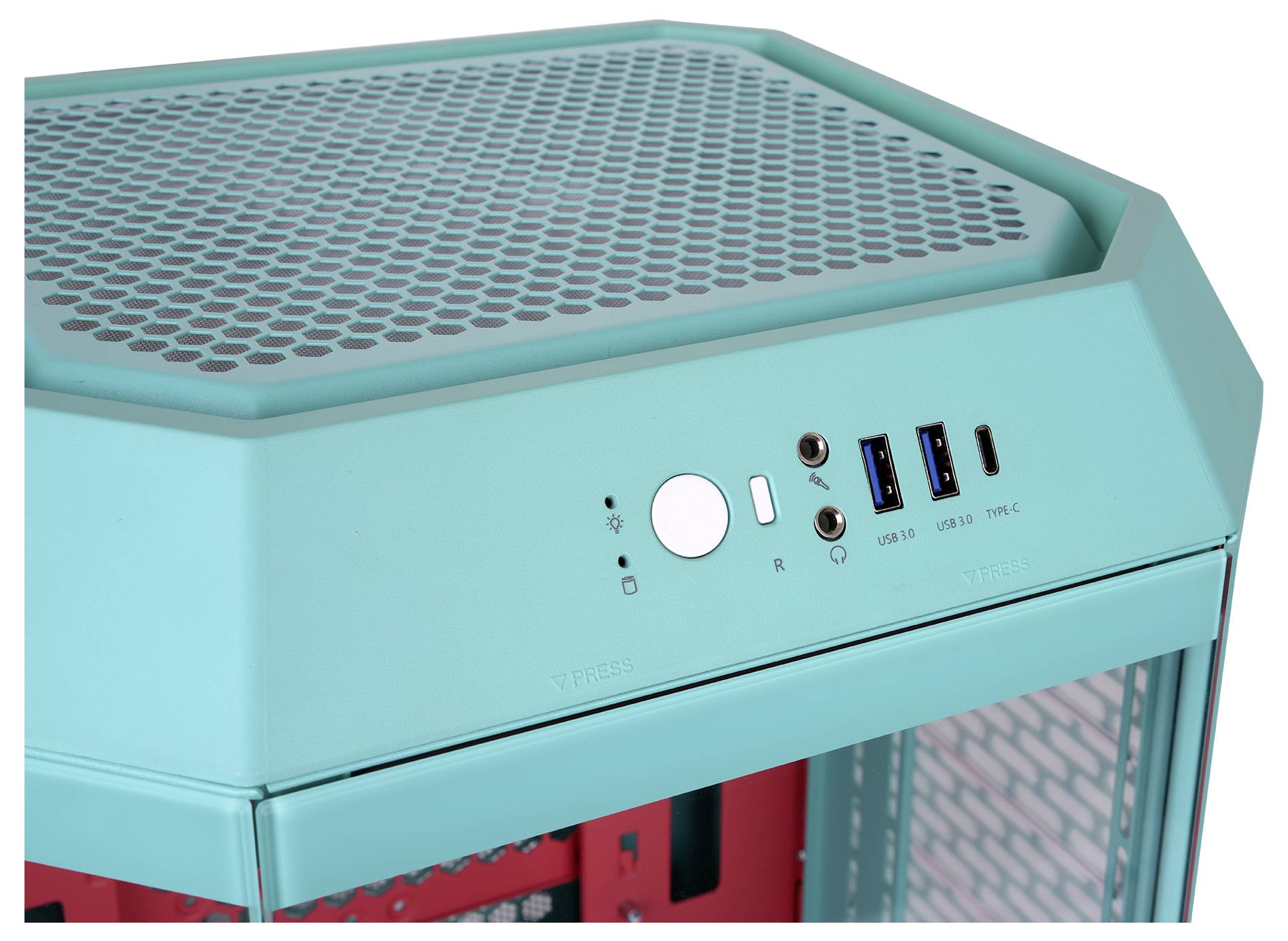 Thermaltake The Tower 250 Mint Strawberry Mini Tower Obudowa gamingowa miętowy, truskawkowy-3