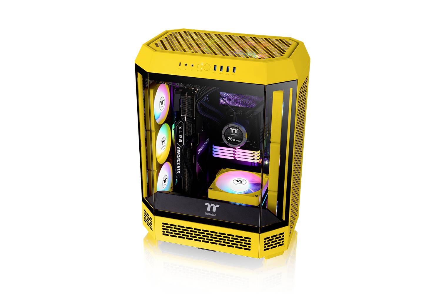 Thermaltake CT120 EX Reverse ARGB Sync PC Cooling Fan Bumblebee 3 Pack Wentylator do obudowy PC żółty (S x W x G) 120 x -15