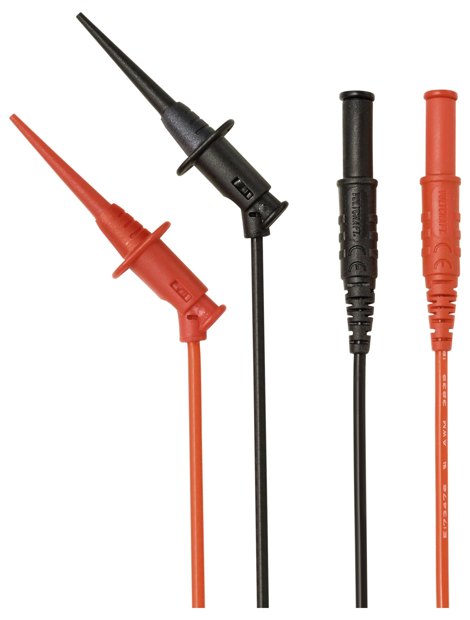 Вимірювальний дріт VOLTCRAFT MSL-525 1,2 м з мініатюрними затискачами типу «крокодил», CAT II 300 V1 пара