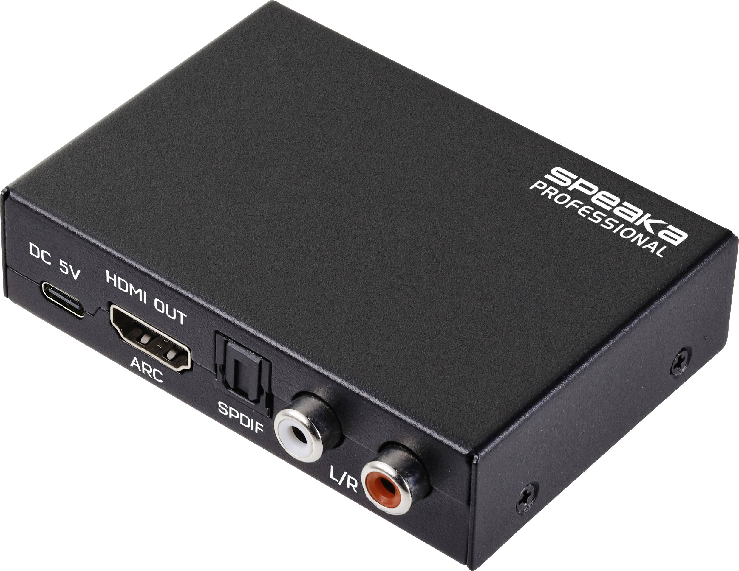 HDMI екстрактор, RCA/Cinch, S/PDIF SpeaKa Professional SP-13745860, [1x HDMI - 4x HDMI, RCA/Cinch (стерео), S/PDIF, роз'єм 3,5 мм 