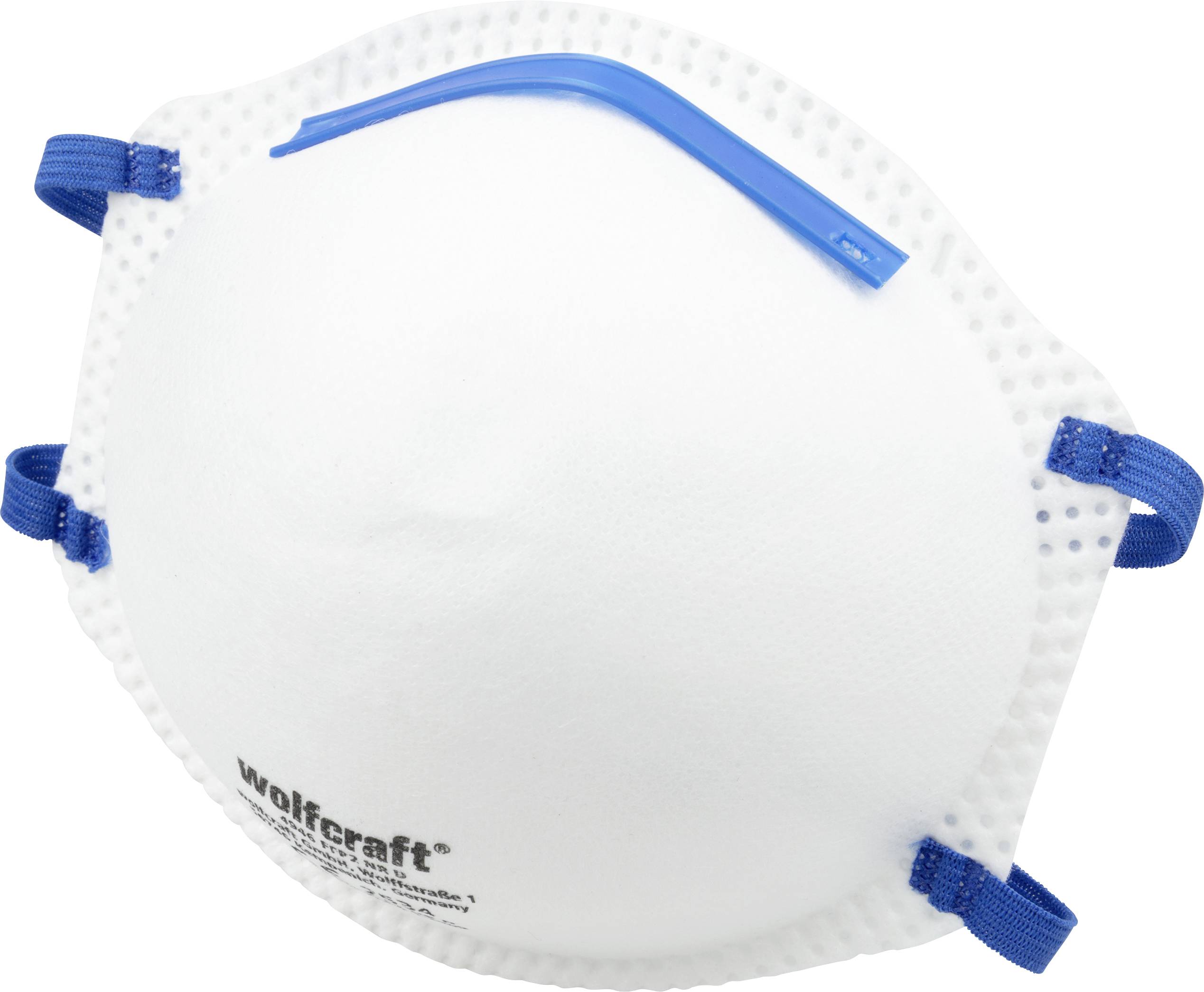 Пилозахисна маска Wolfcraft 4946000 без вентиляційного отвору FFP2 D 15 шт. EN 149:2001 + A1:2009