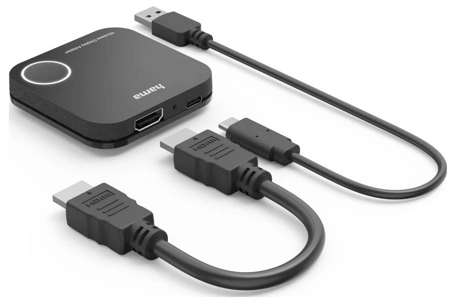 Система презентацій Hama Wireless-Display-Adapter Full HD, HDMI™, Full-HD 1080p, вкл. Кабель 1920 x 1080 пікселів