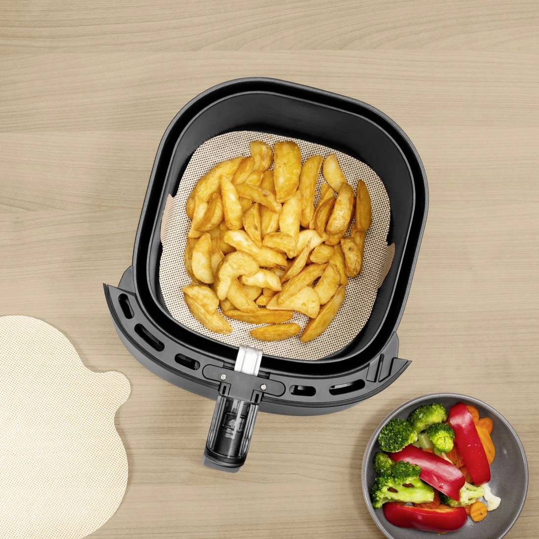 Xavax Schutzeinlage für Heißluftfritteusen, Anti-Haft, zuschneidbar, quadratisch Frytkownica brązowy-6