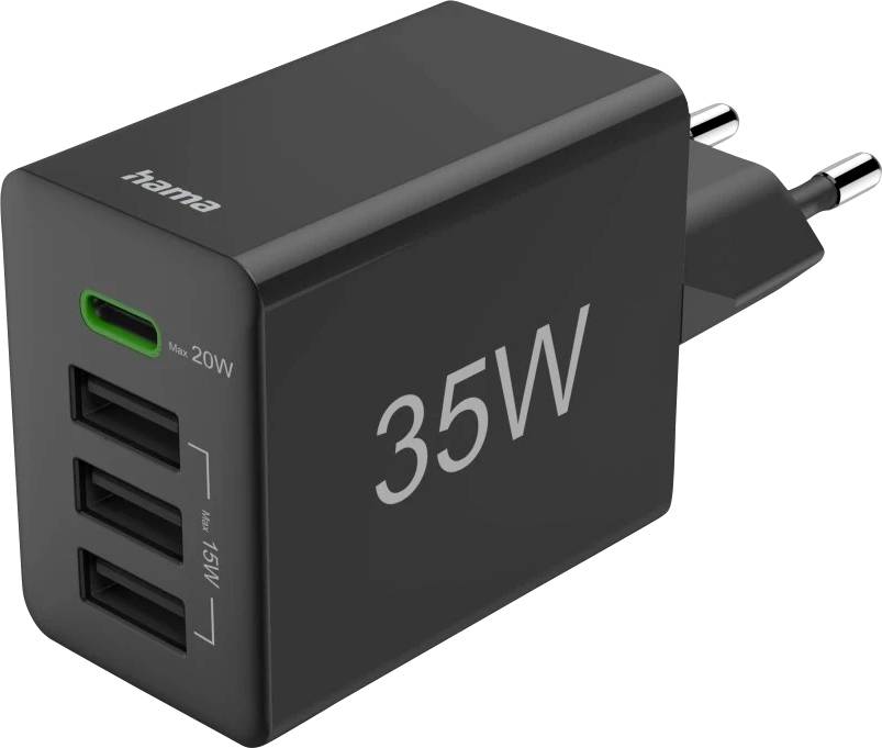 Зарядний пристрій Hama USB 35.00 Вт чорного кольору