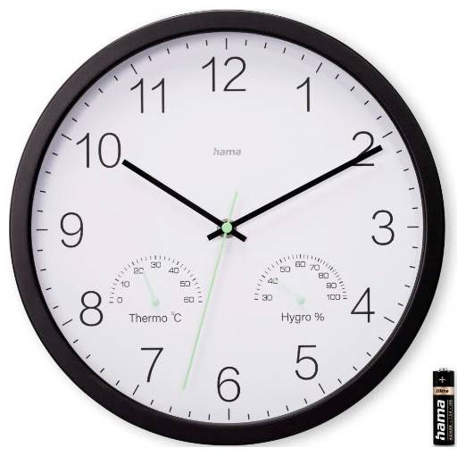 Настінний годинник Hama 00185885 30.00 мм x 30.00 мм x 4.00 мм