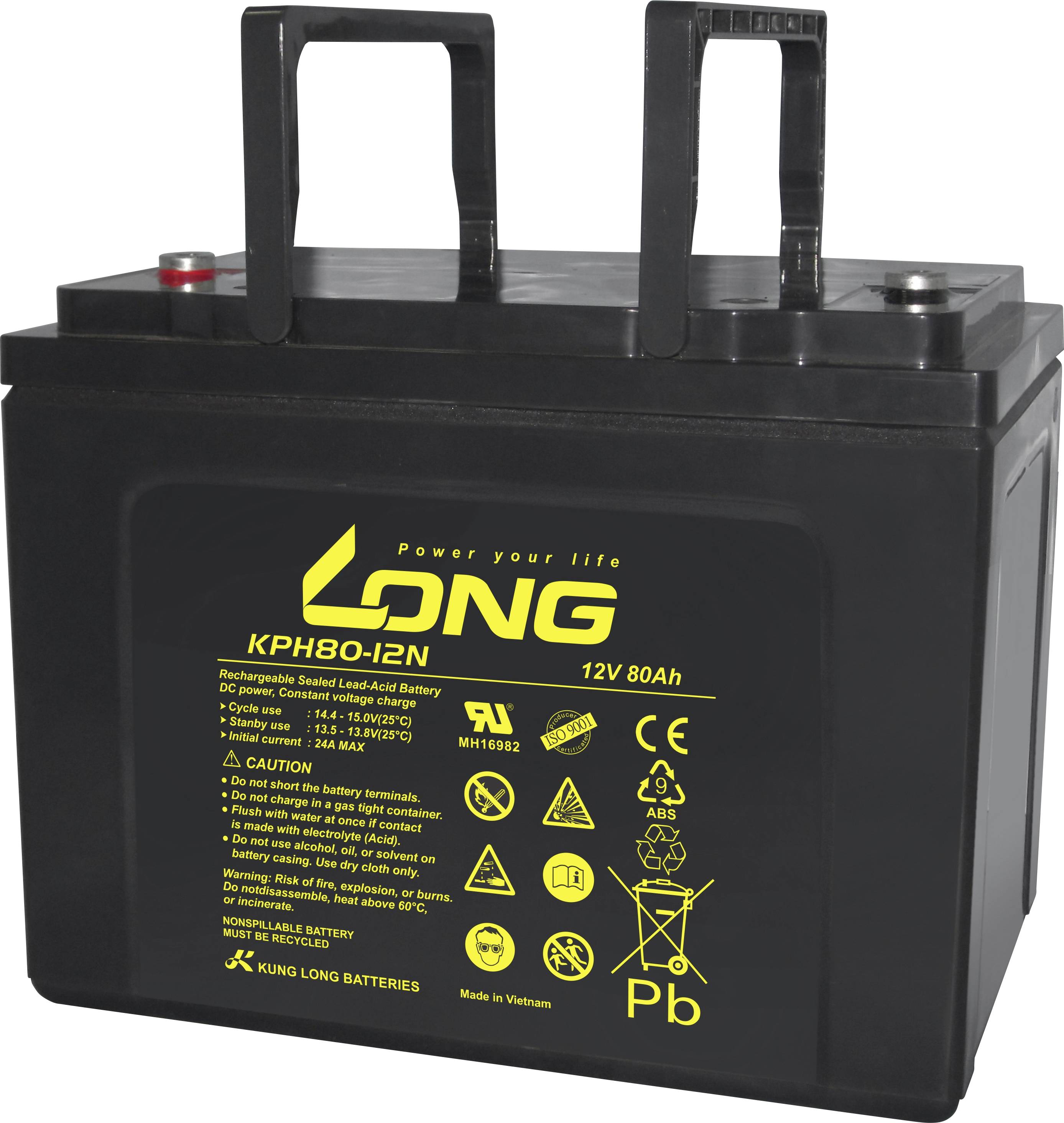 Свинцево-кислотний акумулятор KungLong KPH80-12N-M AGM 80 Ah 12 V 1 шт.