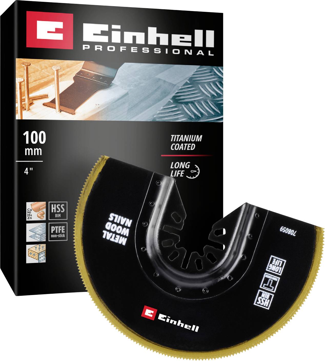 Лезо для мультиінструмента Einhell Sägeblatt halbr. BIM-TI 100мм 708059 1 шт.