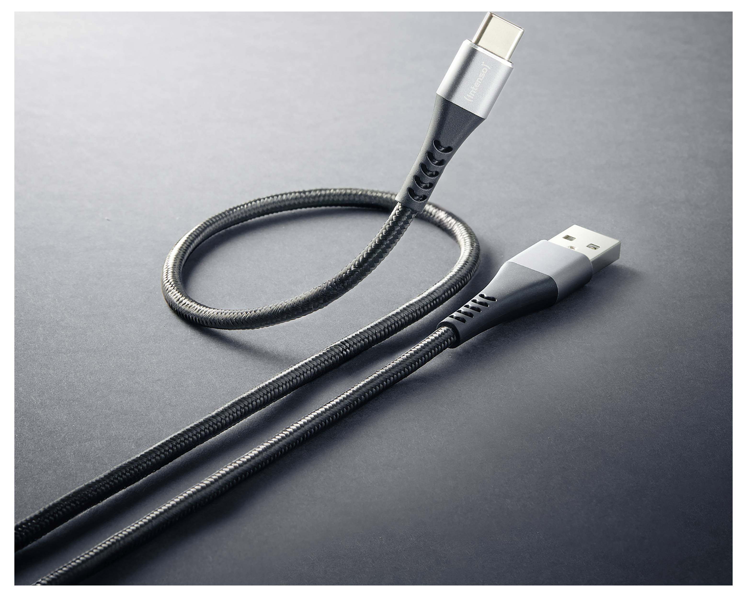 Intenso USB-C Kabel Złącze męskie USB-C®, Złącze męskie USB-C® 1.5 m czarny wysoka elastyczność 7901000-7