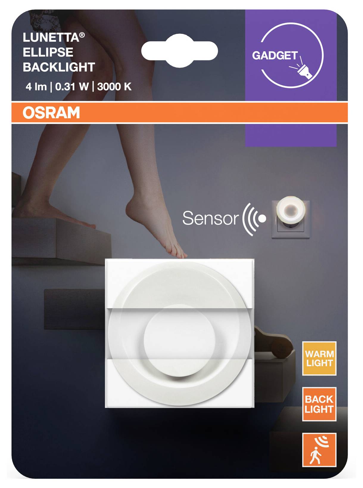 Настінний світильник OSRAM HOMELIGHTING LUNETTA BACKLIGHT ELLIPSE 830 Білий 4099854444333 0.31 Вт білий