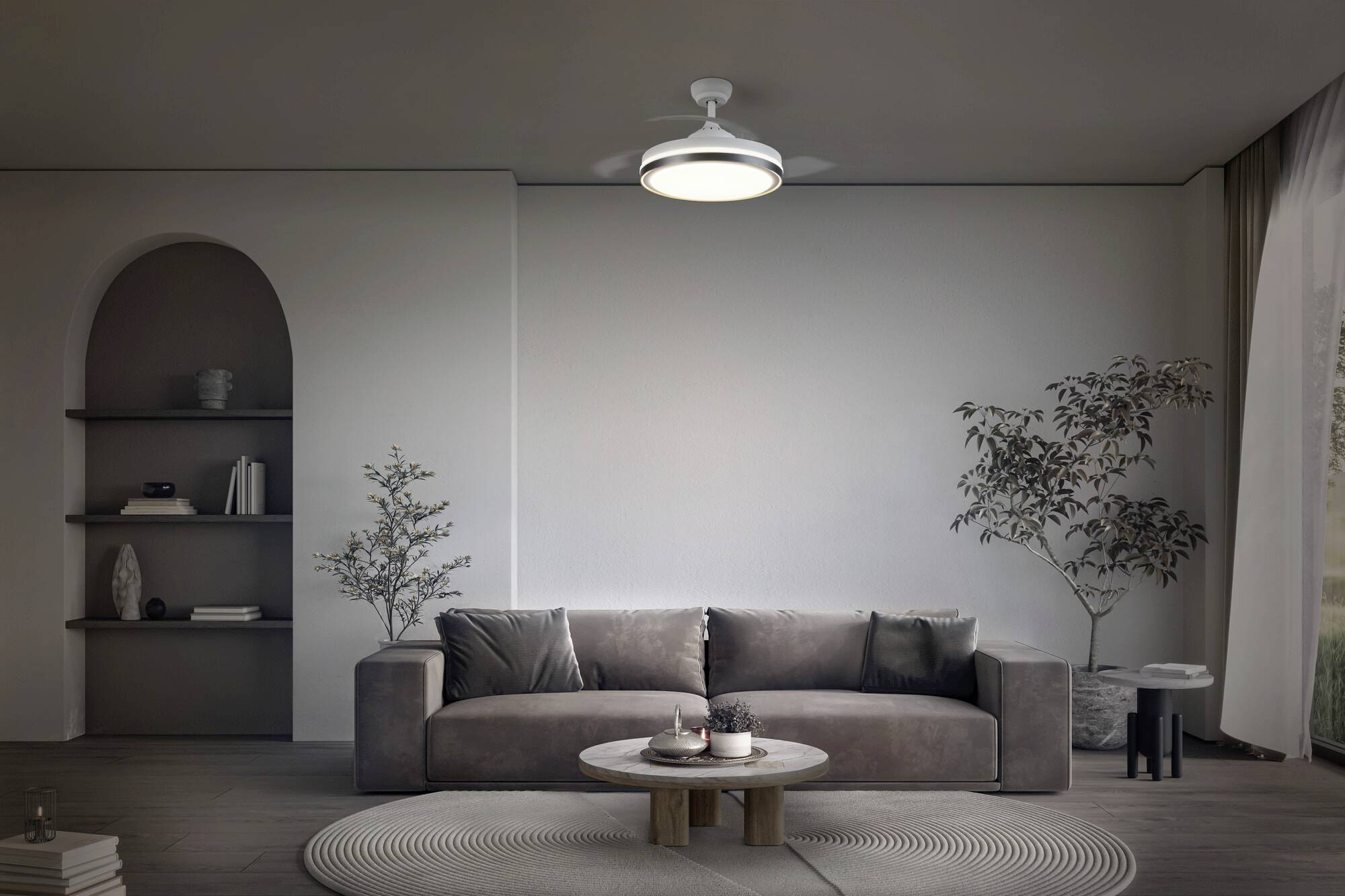 OSRAM HOMELIGHTING Ceiling Fan Retractable 1070 66W White Wentylator sufitowy 66 W-3