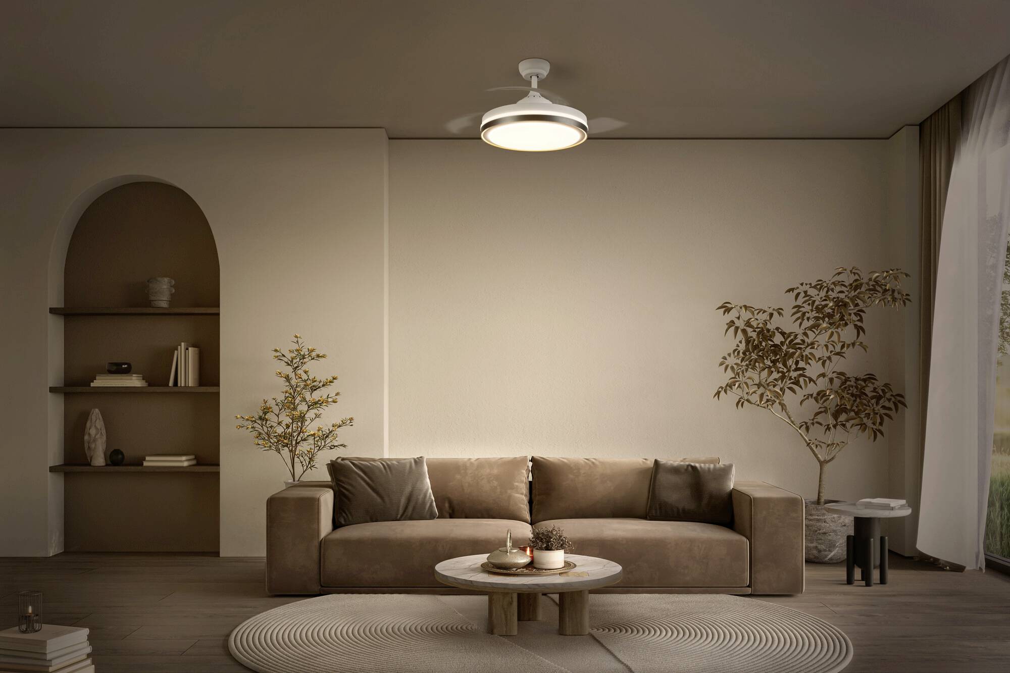 OSRAM HOMELIGHTING Ceiling Fan Retractable 1070 66W White Wentylator sufitowy 66 W-4