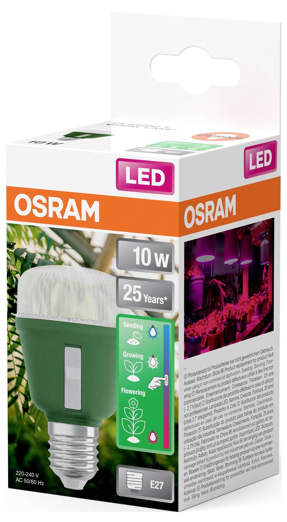 Лампа для догляду за рослинами OSRAM HOMELIGHTING 4058075845787 E-27 10 Вт 1 шт.