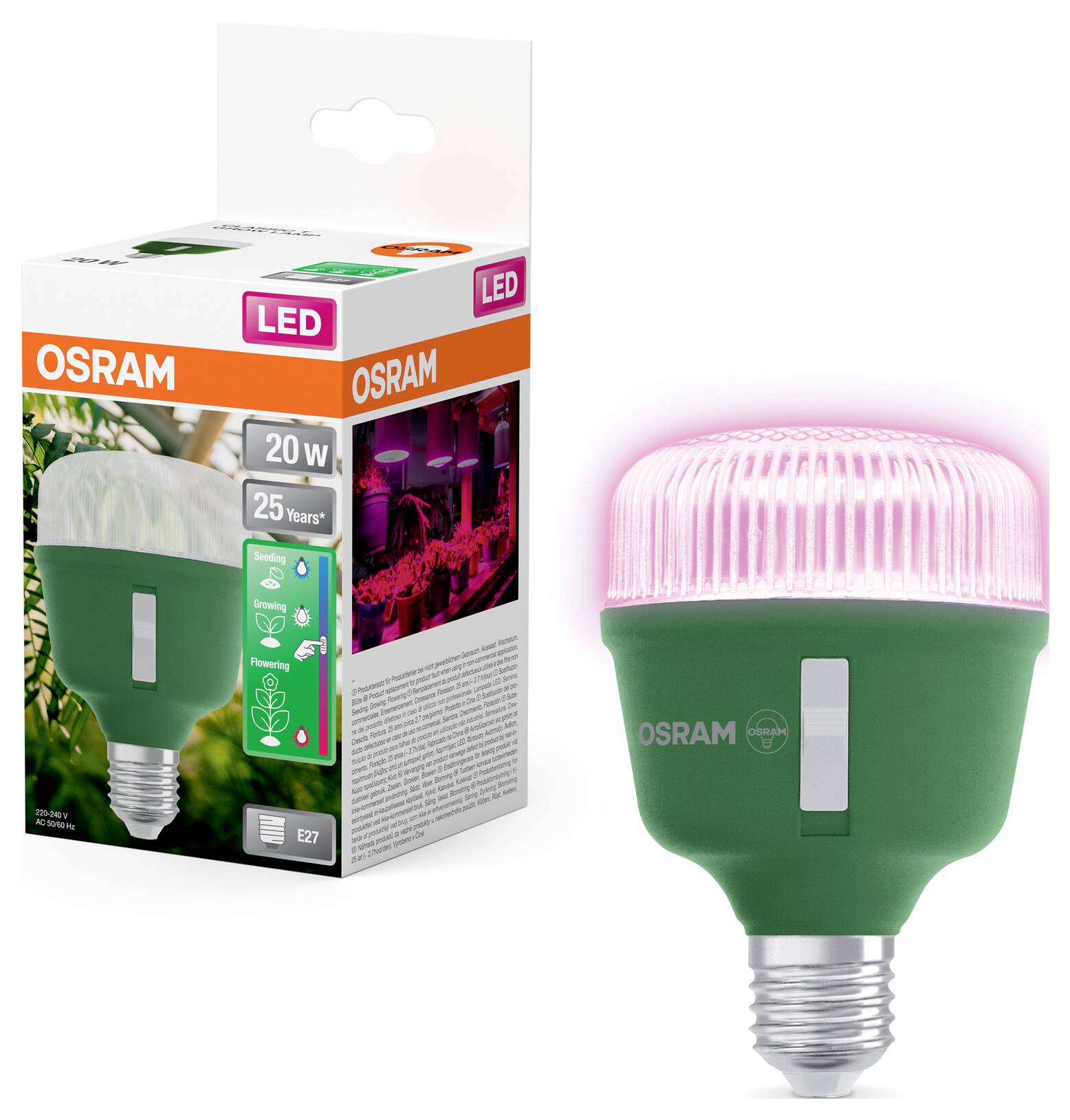 Лампа для догляду за рослинами OSRAM HOMELIGHTING 4058075845800 E-27 20 Вт 1 шт.