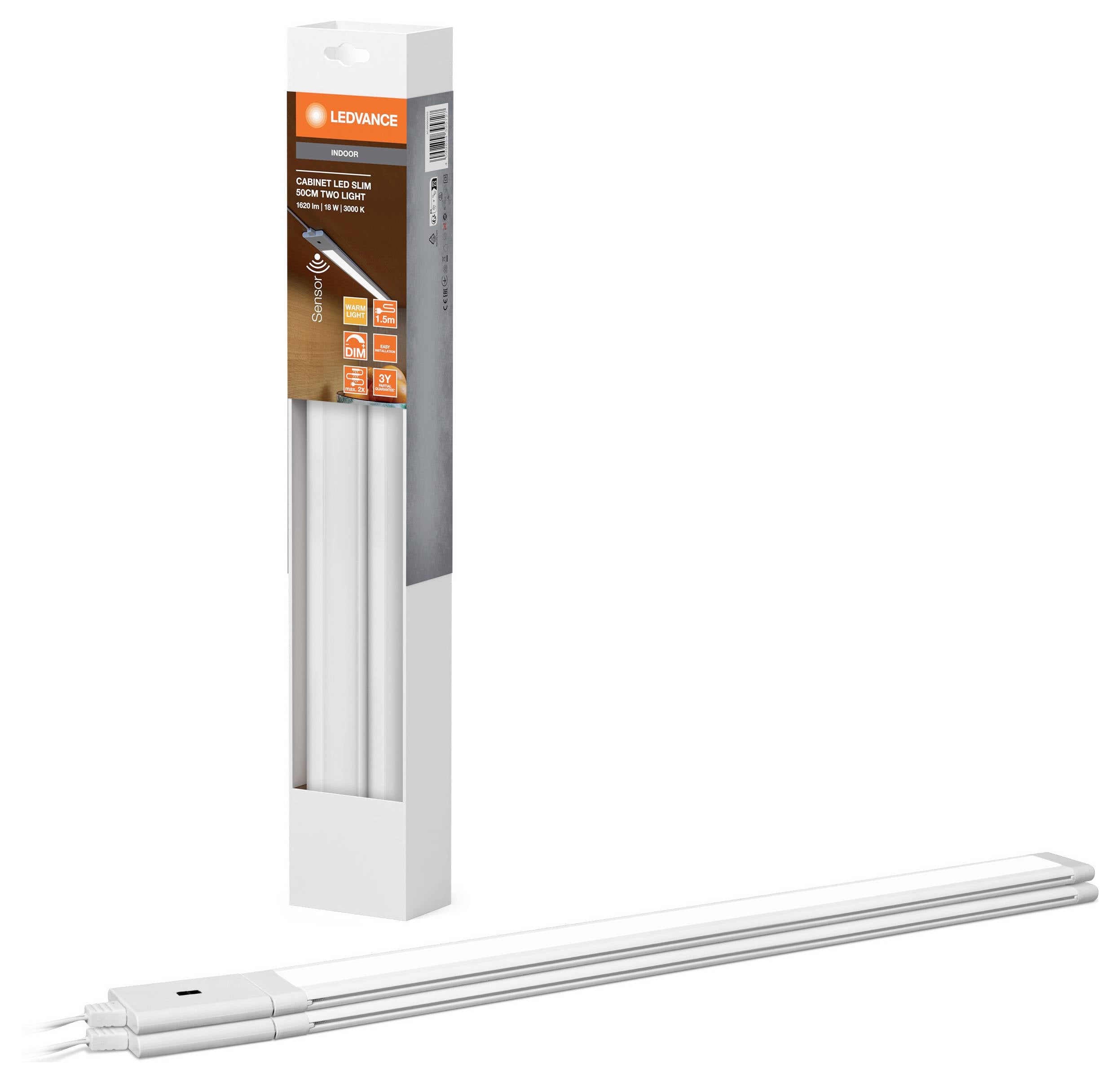 LEDVANCE Кабінетна тонка світлодіодна лампа з датчиком руху 300 мм, дві лампи 4099854395727
