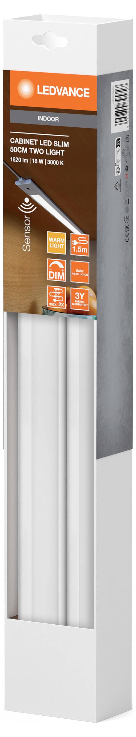 LEDVANCE Кабінетна тонка світлодіодна лампа з датчиком руху 300 мм, дві лампи 4099854395727