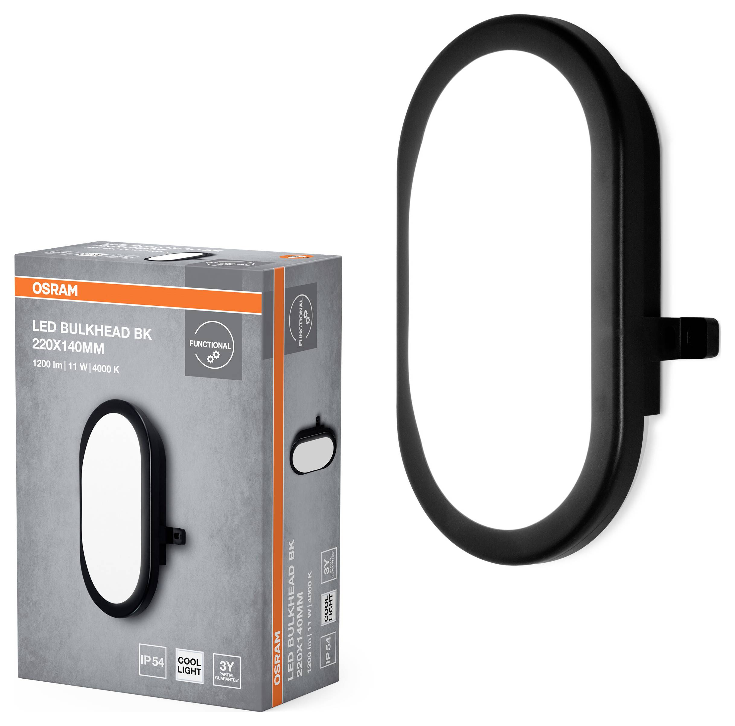 OSRAM HOMELIGHTING LED Bulkhead 11W 4000K Black Lampa ścienna LED-1