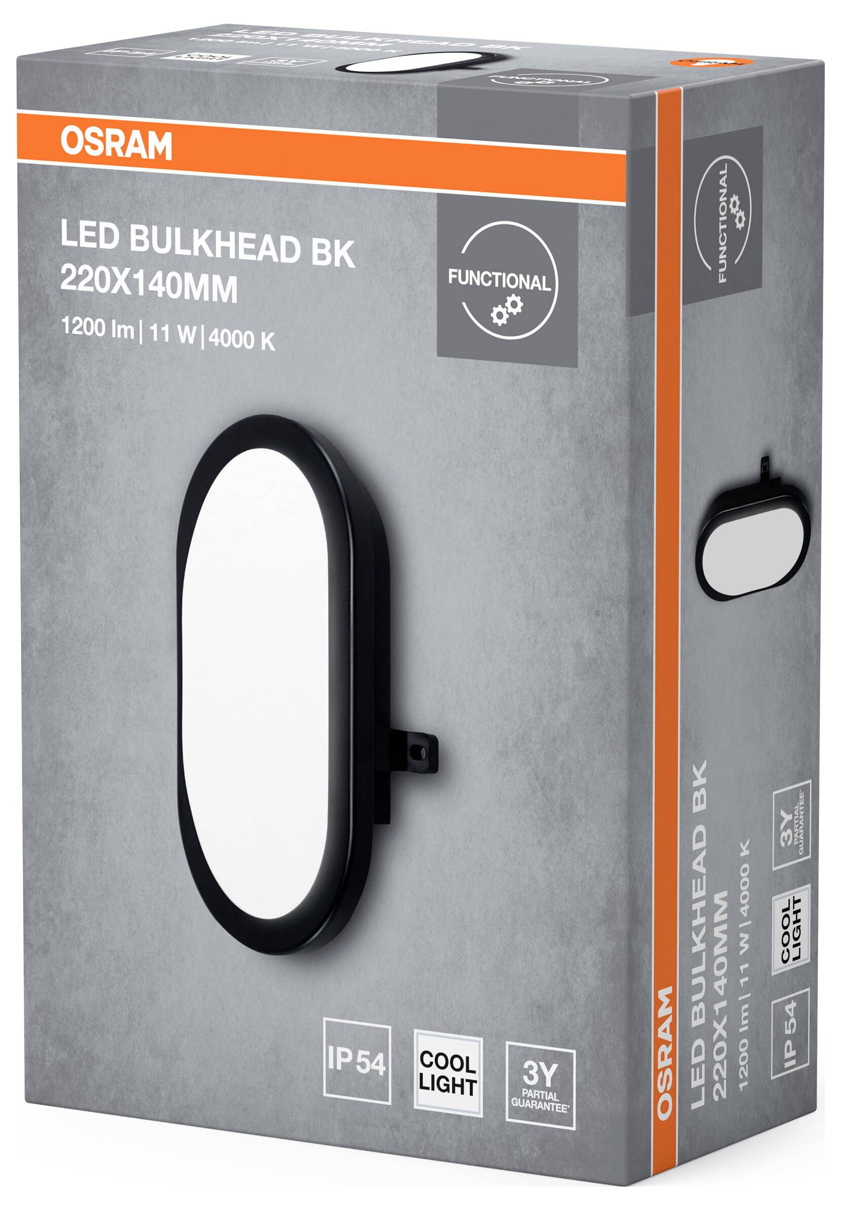 OSRAM HOMELIGHTING LED Bulkhead 11W 4000K Black Lampa ścienna LED-2