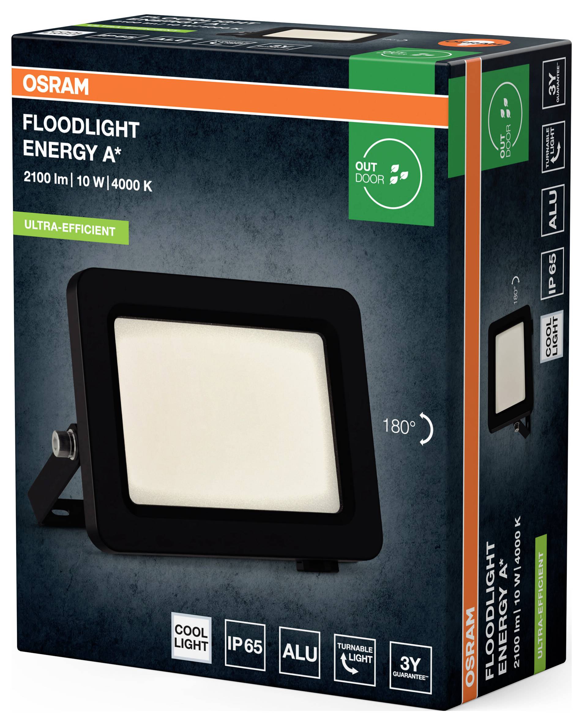 Прожектор OSRAM HOMELIGHTING EA 10W 840 Dark Grey​ 4099854429491 Вуличний прожектор