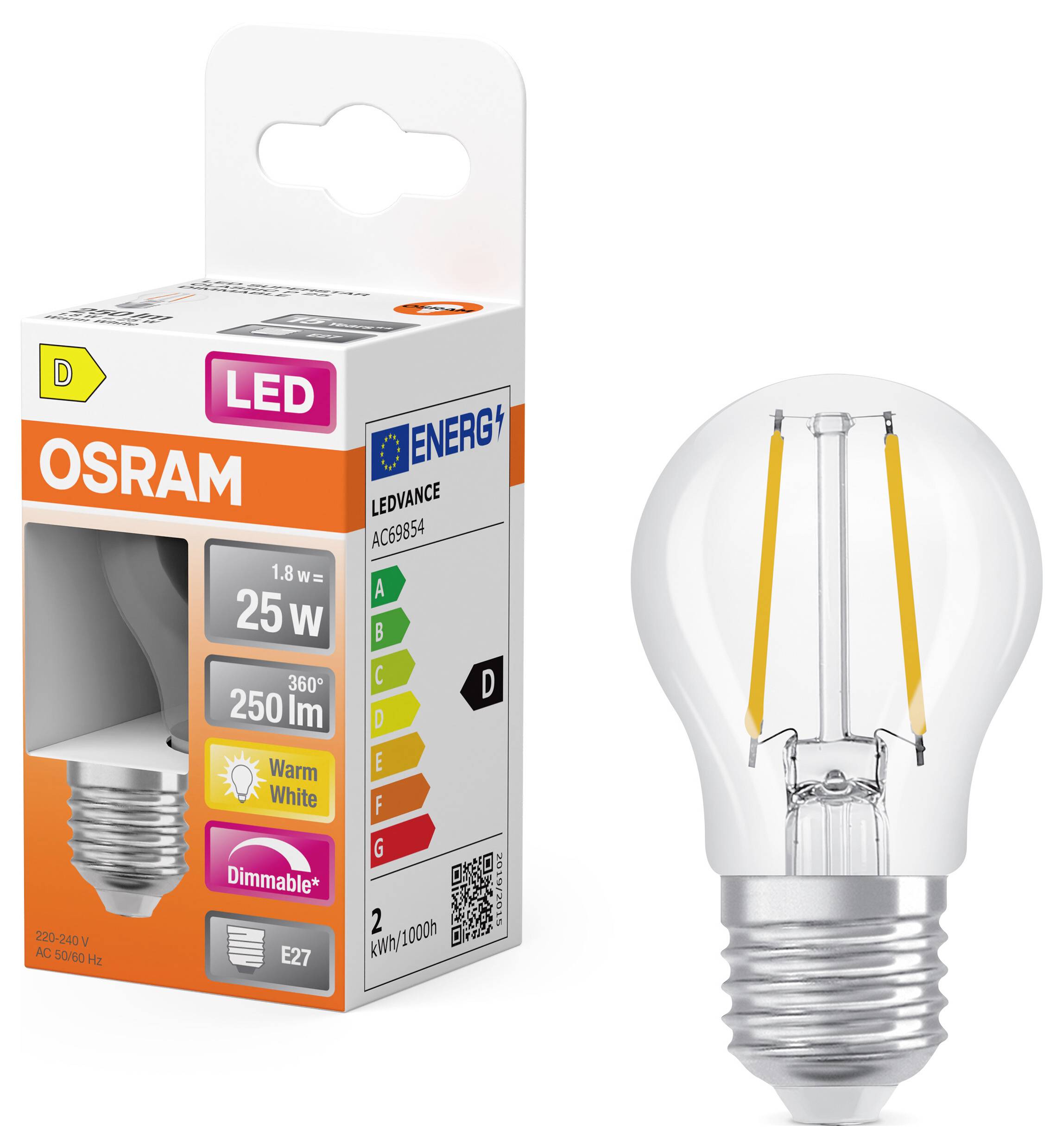 Світлодіодна лампа OSRAM HOMELIGHTING 4099854443886 E-27 1,8 Вт теплий білий 1 шт.