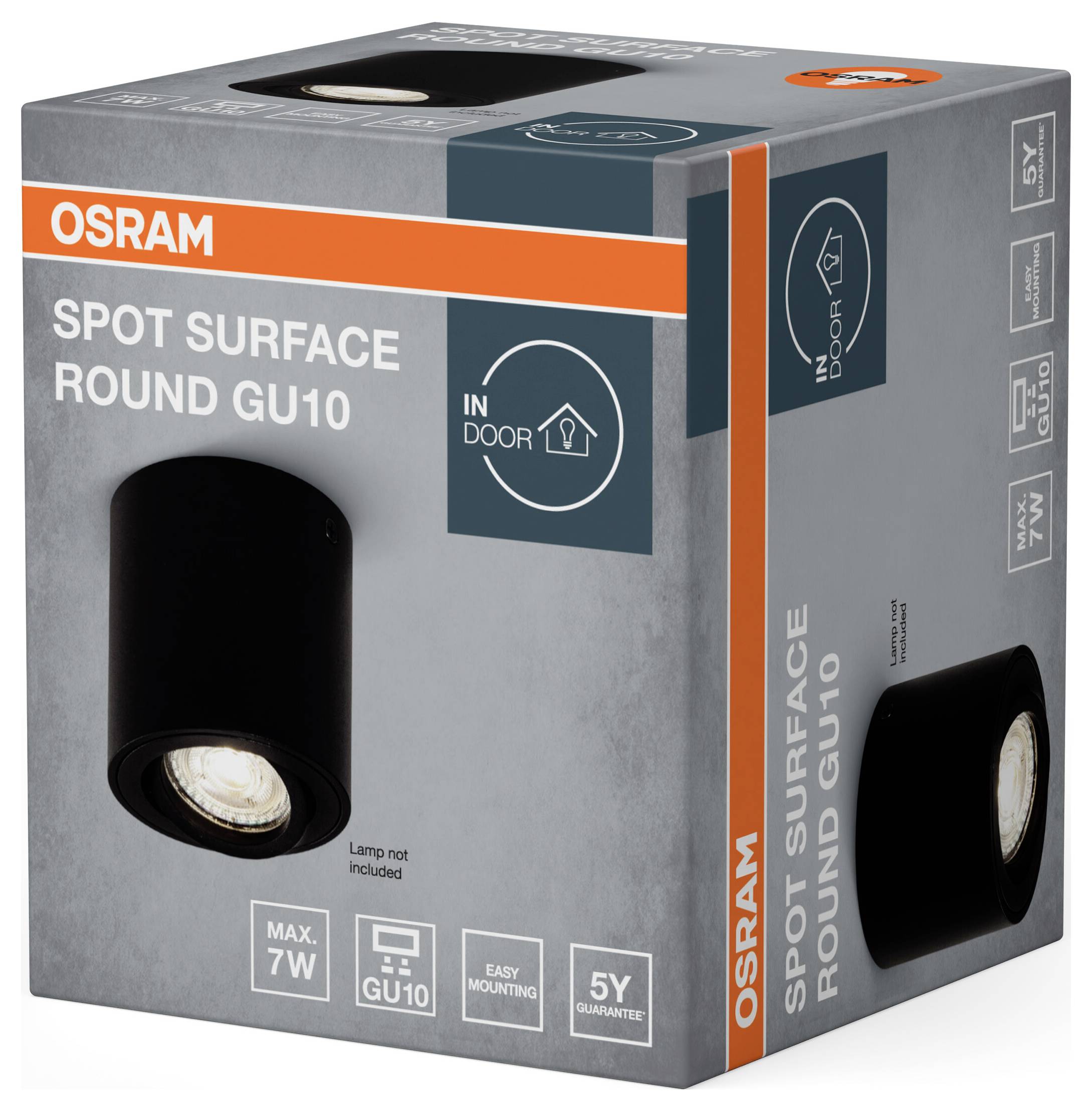 Настінний світильник OSRAM HOMELIGHTING, круглий, GU10, чорний, 4099854445965, IP20
