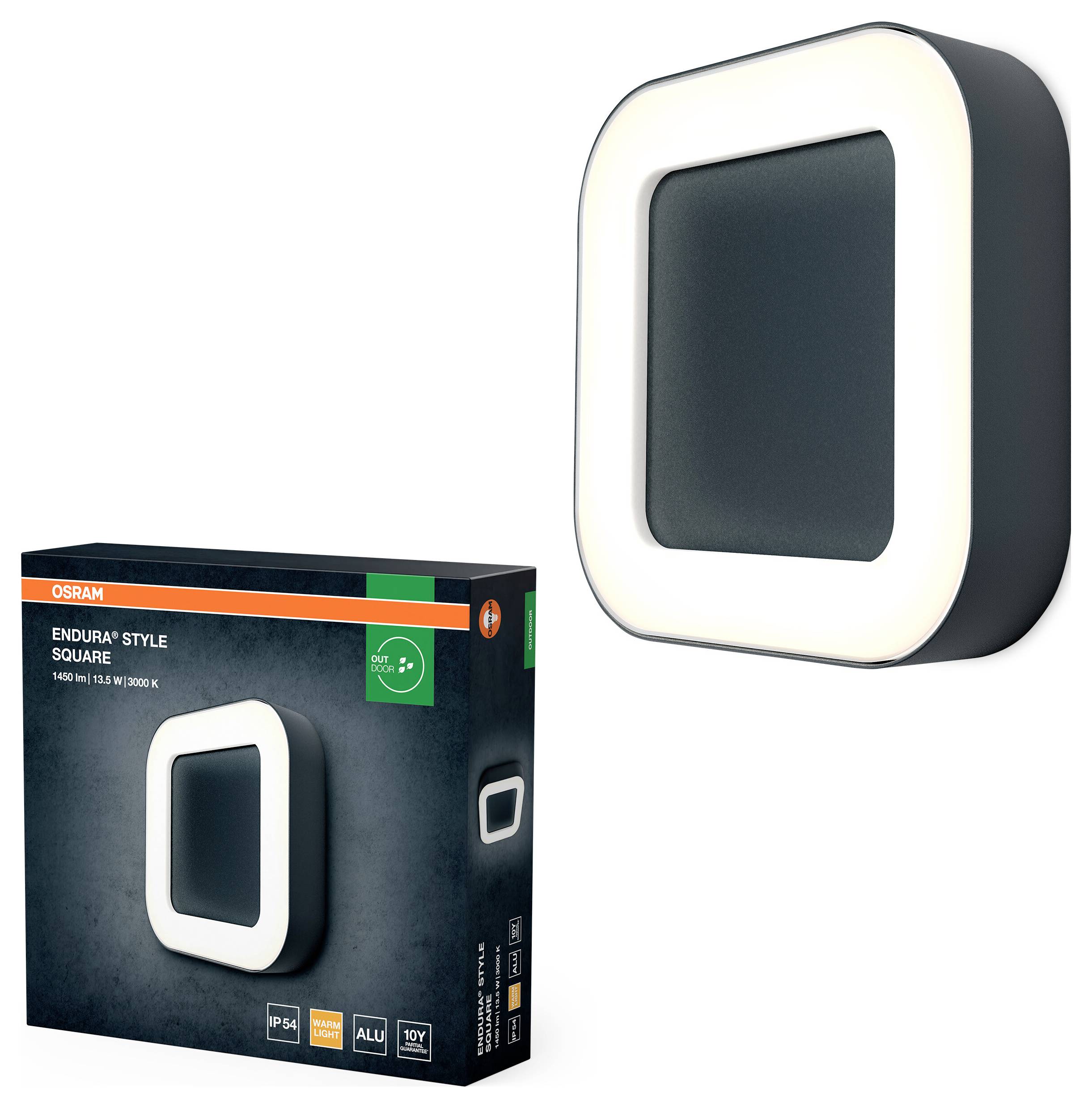 Настінний світильник OSRAM HOMELIGHTING ENDURA Style Square 13.5W темно-сірого кольору 4099854461958