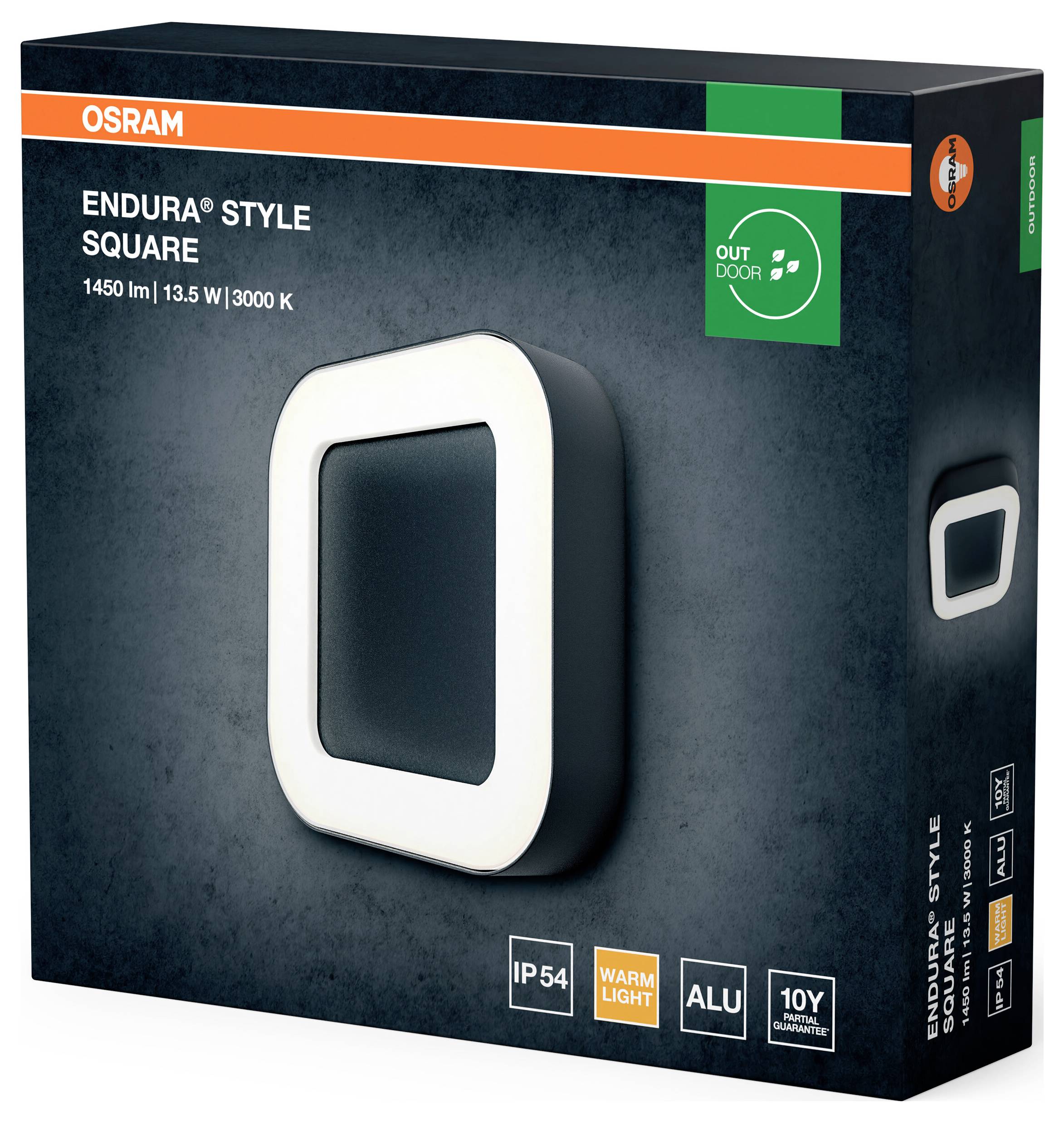 Настінний світильник OSRAM HOMELIGHTING ENDURA Style Square 13.5W темно-сірого кольору 4099854461958